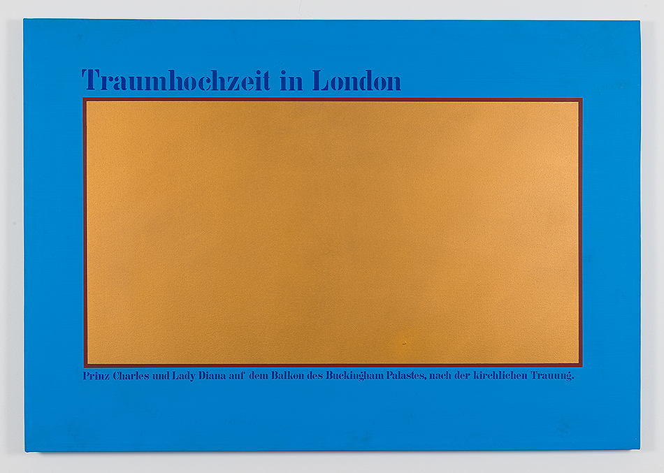 Endre Tót
Traumhochzeit in London, 1992
acrylic on canvas
85 x 120 cm