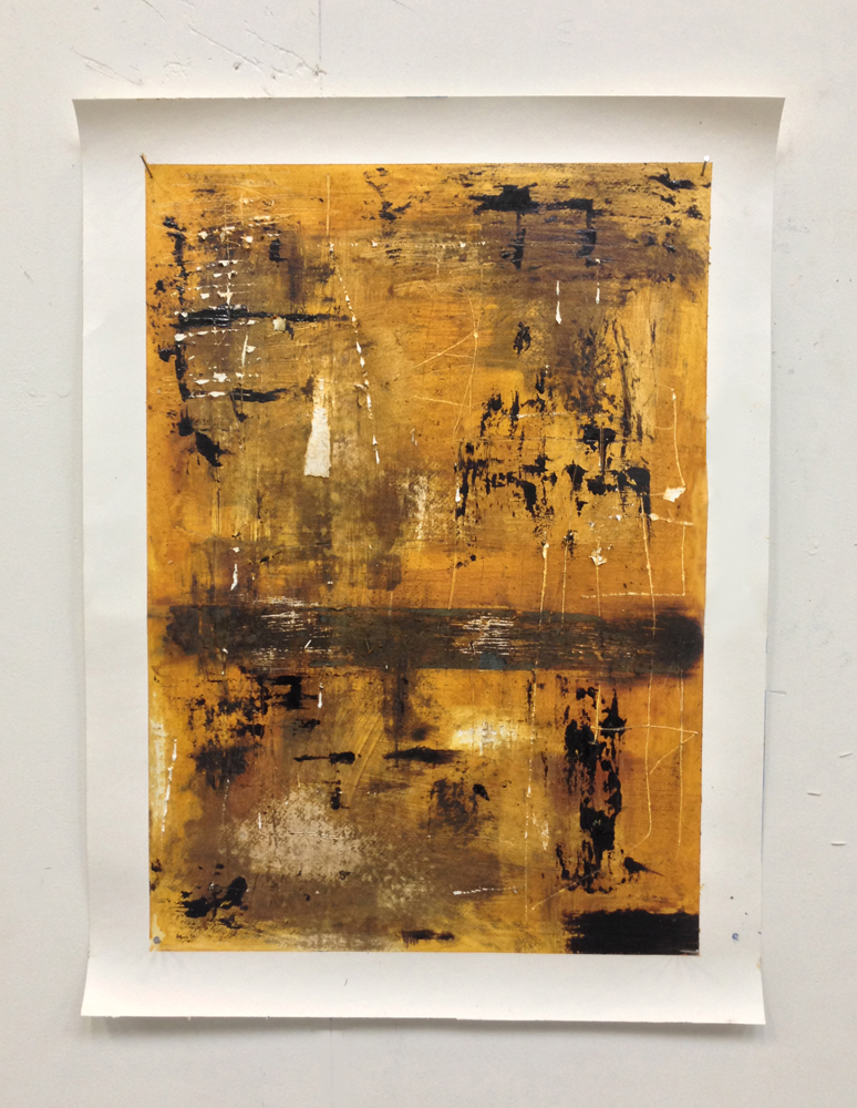 Hugo McCloud
Untitled, 2014
Rust metal pigment and liquid tar on paper
61 x 43 cm