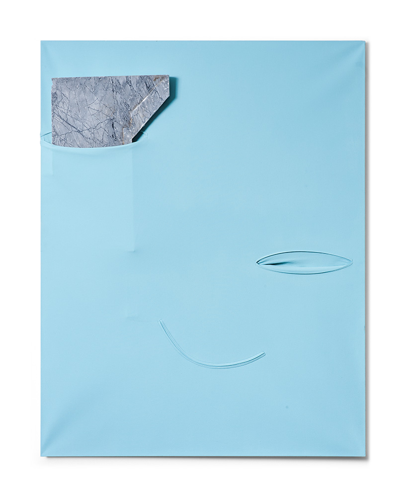 MOHAMED NAMOU
"POCHE BLEUE I", 2014
MIXED MEDIA ON CANVAS, MARBLE
92 X 76 CM
36 1/4 X 30 INCHES