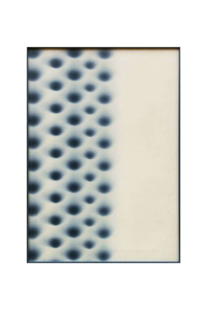 Tamás Hencze, Dynamic structure, 1970, offset and oil on cardboar, 98h x 69.70w cm