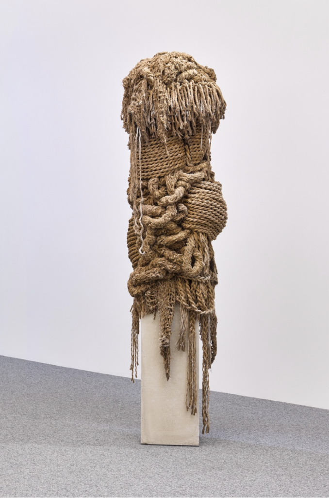 Knot 9, 2024 Hemp ropes, concrete, steel and glue 81⅞ x 27½ x 27½ in. 208 x 70 x 70 cm